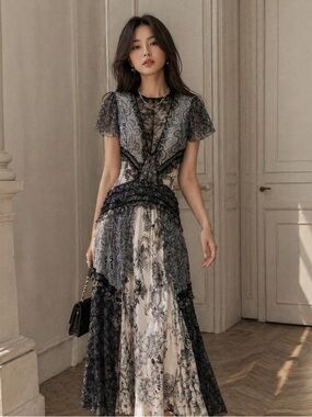 embroidered flower prom dress ZAPAKA Women Black Pink Flower Tulle Prom Dress Strapless A-Line Floral  Embroidered Sweep Train Long Evening Dress